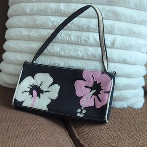 Vintage Floral Black and Pink Women's Bag